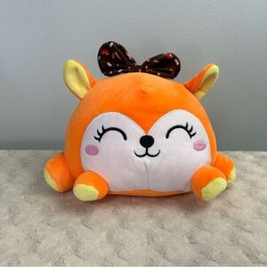 Smoochy Pals Fox Plush Stuffed Animal Linzy Toys Orange Yellow Brown Bow
